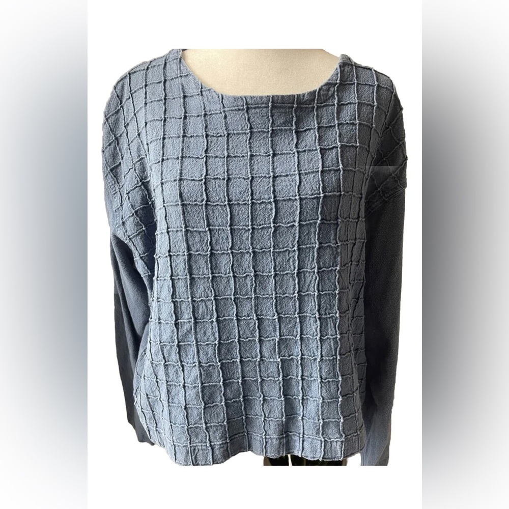 Vintage Size Small Orvis Textured Denim Long Sleeve Top